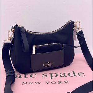 Kate Spade Chelsea Nylon Crossbody with coin pouch  Black
